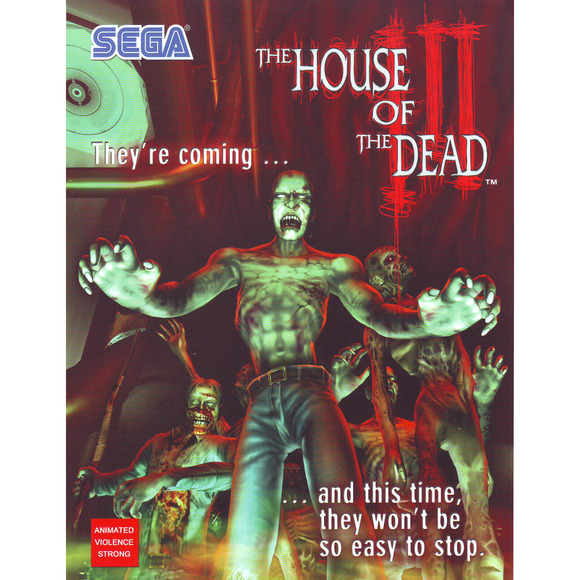 House Of The Dead III Arcade FLYER Original NOS Zombies Vintage Art 8.5" x 11" - Picture 3 of 4